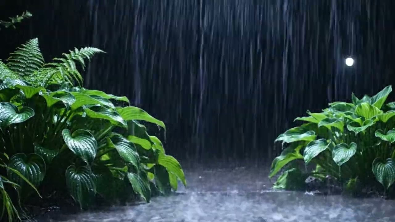 Sleep or Relax with Storm Sounds – Thunder & Rain  in a Dark Forest