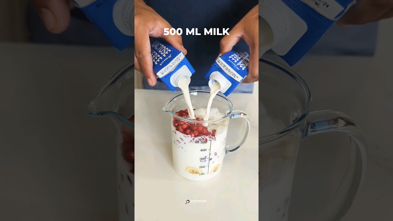Mixed Fruit Milkshake 🥛🍌🍑 - Refreshing Summer Drink