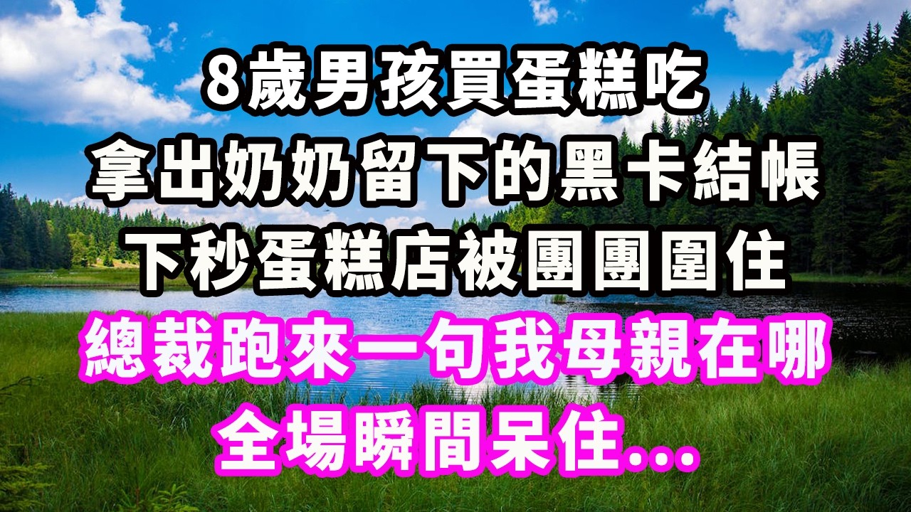 8歲男孩買蛋糕吃，拿出奶奶留下的黑卡結帳，下秒蛋糕店被團團圍住，總裁跑來一句我母親在哪，全場瞬間呆住...#爽文#大女主#現實情感#家庭