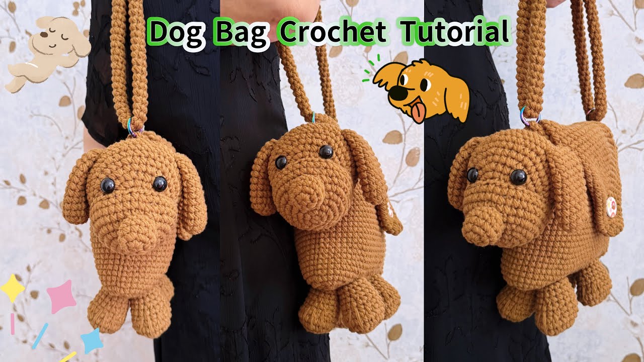 How to Crochet a Cute Dog Bag | Step-by-Step Tutorial for Beginners | DIY Puppy Shoulder Bag Pattern