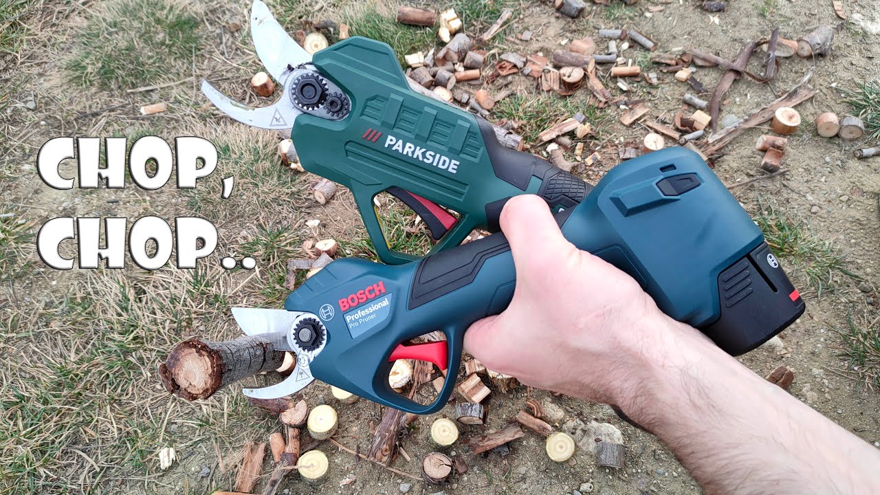 Аккумуляторные секаторы Parkside PAAS 20-Li A1 против секатора Bosch 12V Pro