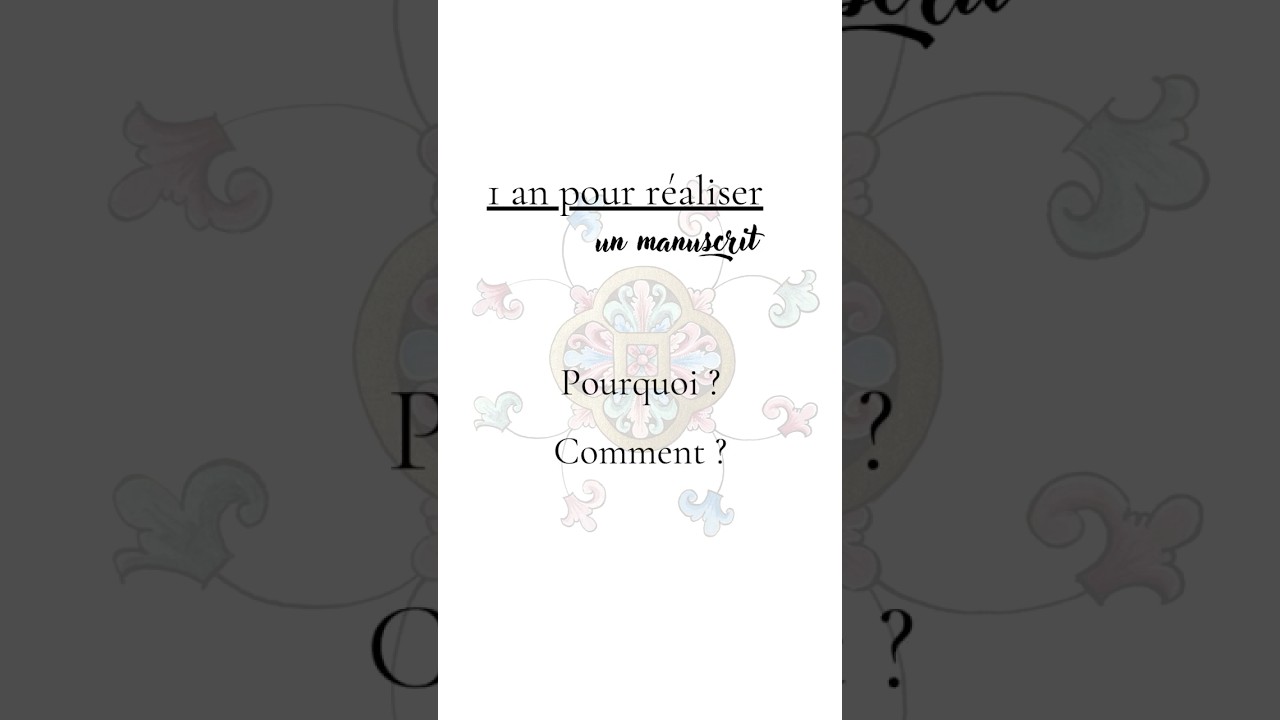 1 an pour r&eacute;aliser mon manuscrit