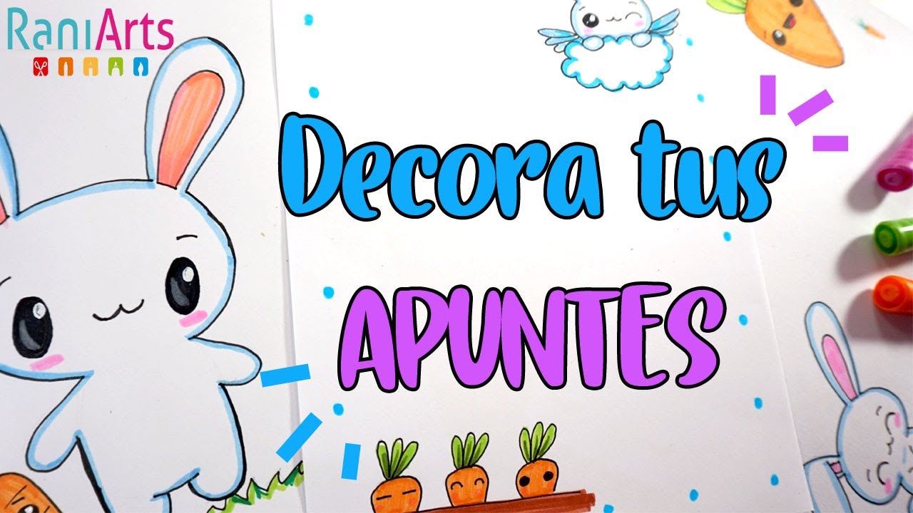 PORTADAS | MÁRGENES CONEJO - Decora tus tareas, diario, apuntes y más. - DIY