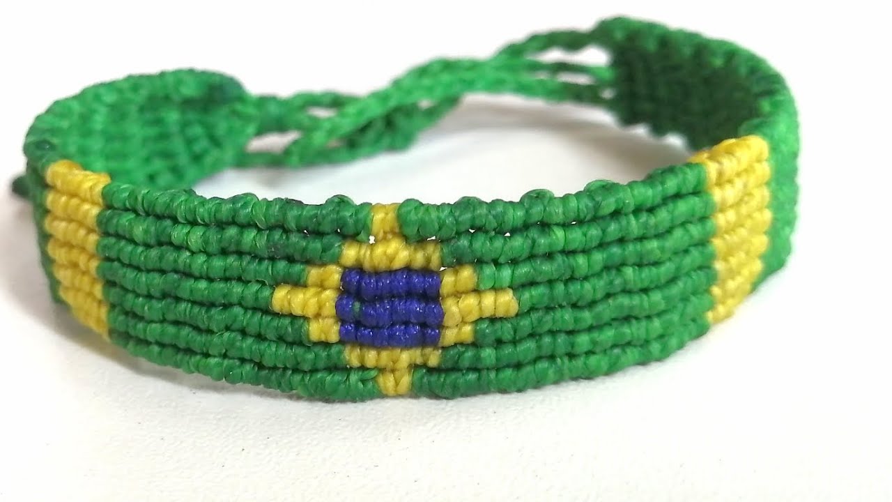 Pulcera, Verde amarelo, de la  selección de Brasil, en hilo encerado, facilisimo de realizar.