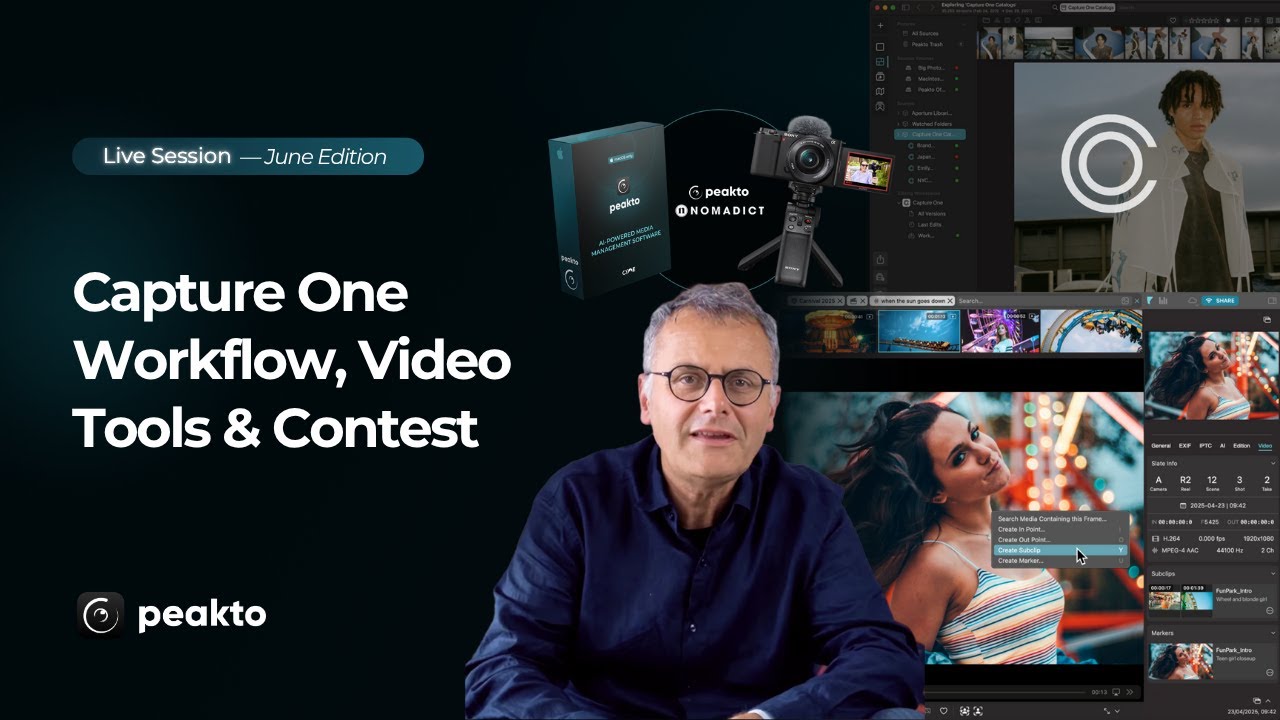 Capture One Workflow, Video Tools & Nomadict Contest | Peakto Live Session