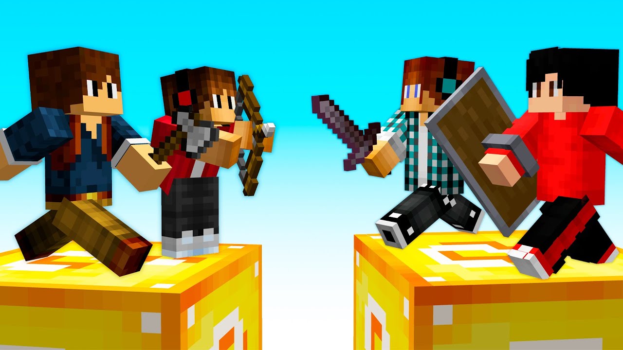 CUBÃO DE LUCKY BLOCK COM YOUTUBERS NO MINECRAFT !
