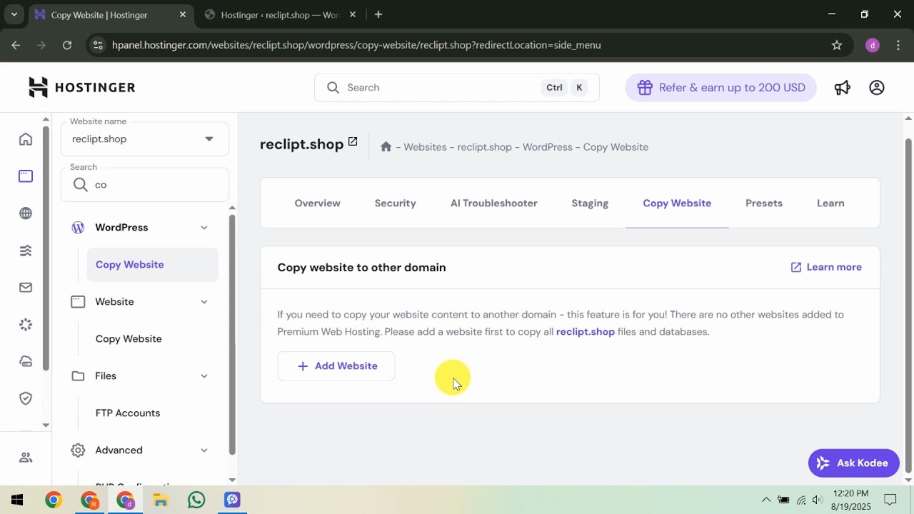 How To Clone WordPress Site in Hostinger
