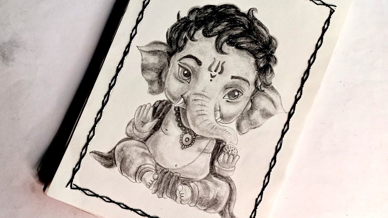 Shri Ganesh Drawing sketch realistic||Latest sketch art||Sketch art tutorial for beginners ||Ganesh 