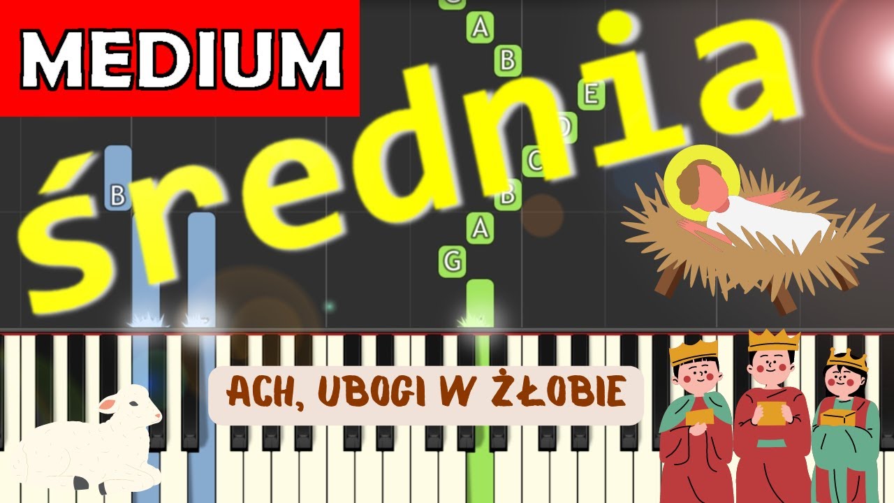 🎹 Ach, ubogi żłobie - Piano Tutorial (średnia wersja) 🎵 NUTY W OPISIE 🎼