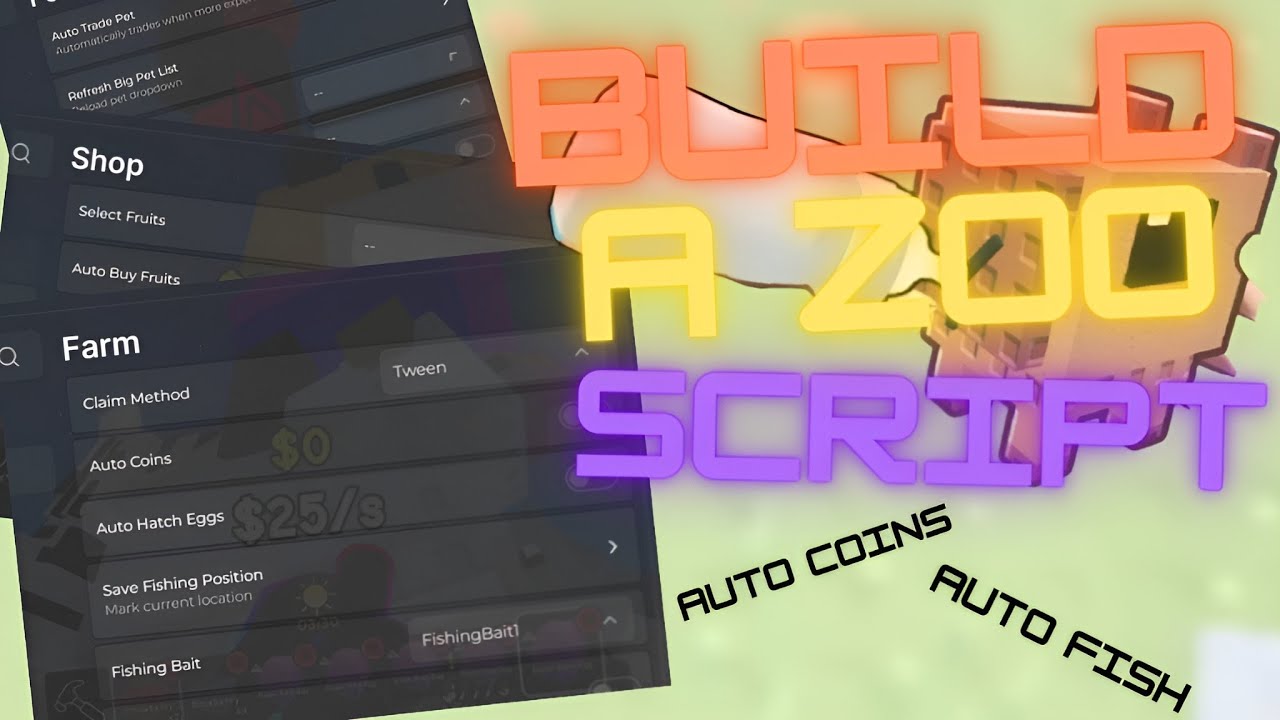 BUILD A ZOO Script | AUTO HATCH, AUTO EGGS & INSTANT FISHING | Pastebin 2026 l MOBILE/PC