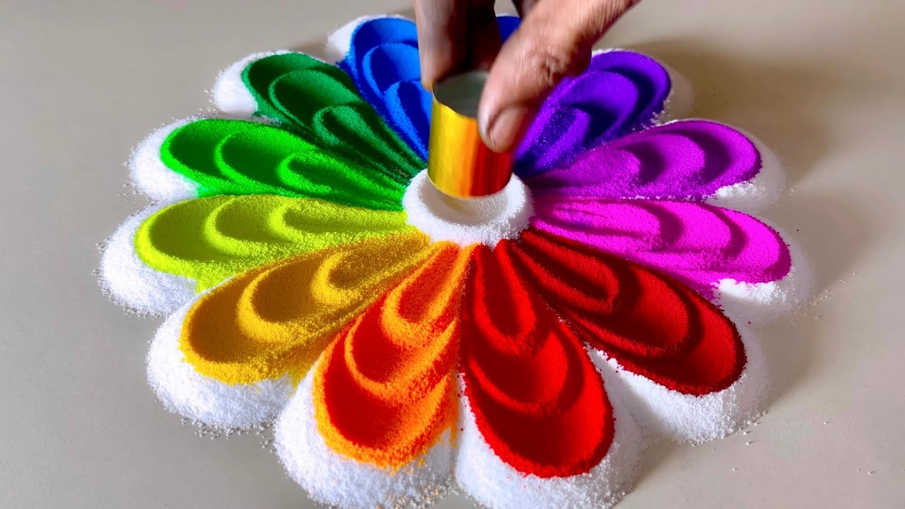 BIG RANGOLI FOR DIWALI/Diwali Rangoli for beginners easy small/Rangoli designs/Rangoli by vino