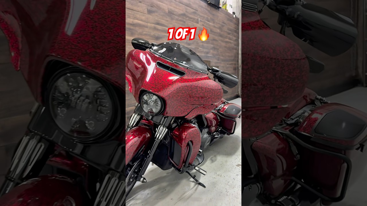 Harley Davidson getting fully wrapped in 1 of 1 Custom Red Forged Carbon Fibre PPF, results speak🔥