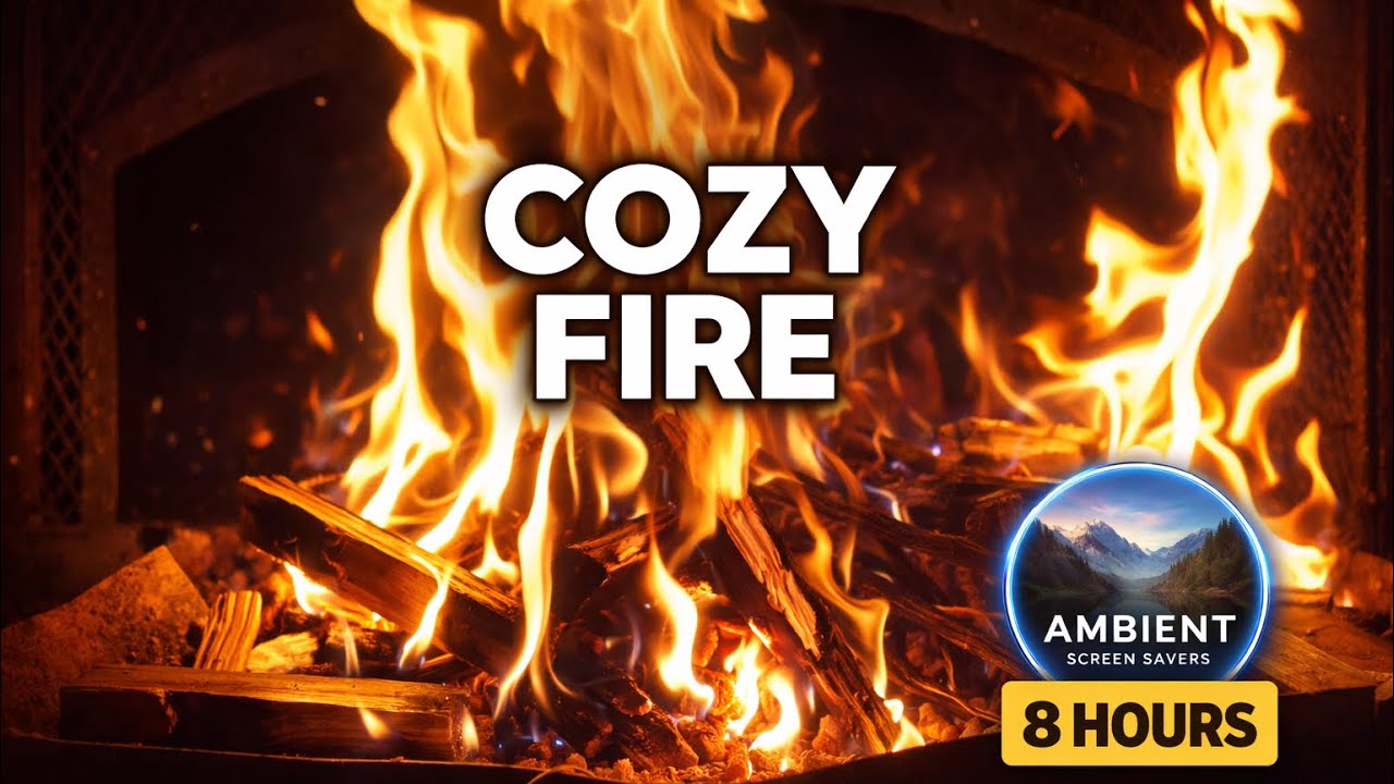 Ultimate Cozy Fireplace 🔥 8 Hours Log Fire Burning