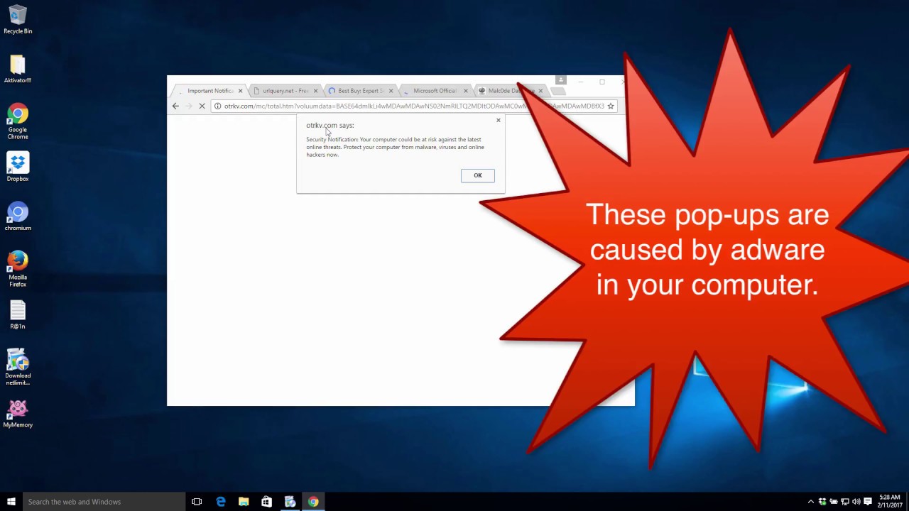 Otrkv.com Important Notification scam.