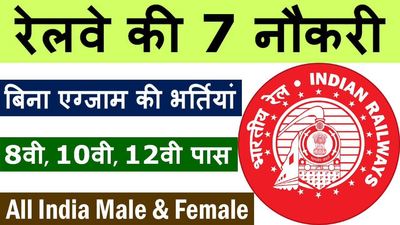 रेलवे की 7 बड़ी सरकारी नौकरी || Railway Jobs 2021 for 8th, 10th, ITI Pass