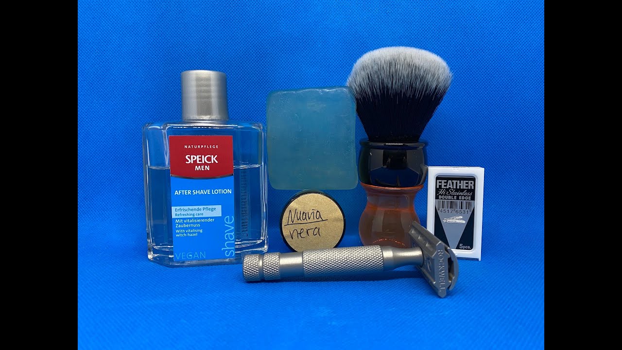 Rockwell 6s, Feather, Nuavia nera, ICE CUBE 2.0, Tuxedo Synthetic Citrine u. SPEICK MEN After Shave