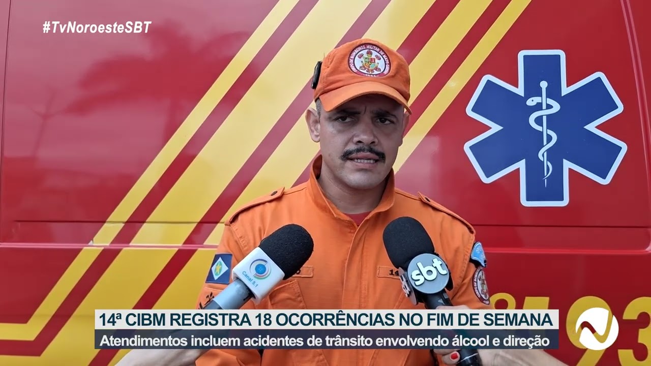 14ª CIBM REGISTRA 18 OCORRÊNCIAS NO FIM DE SEMANA