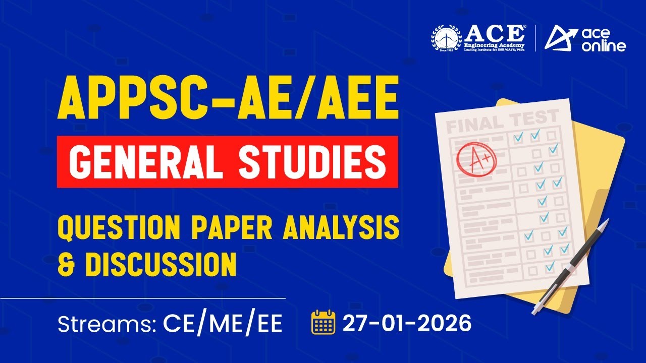 APPSC-AE/AEE General Studies| | Question Paper Analysis & Discussion | ACE Online & ACE Engg Academy