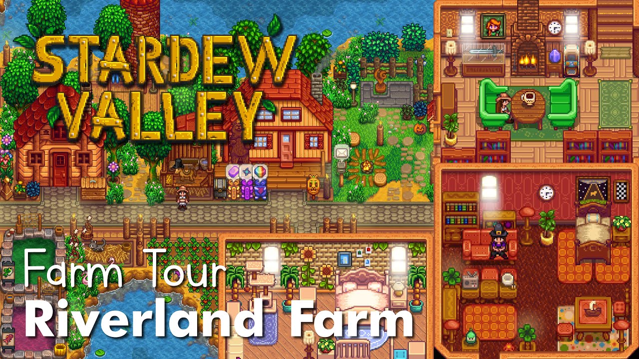 stardew valley farm tour + house interior designs - 100% perfection (chill run)