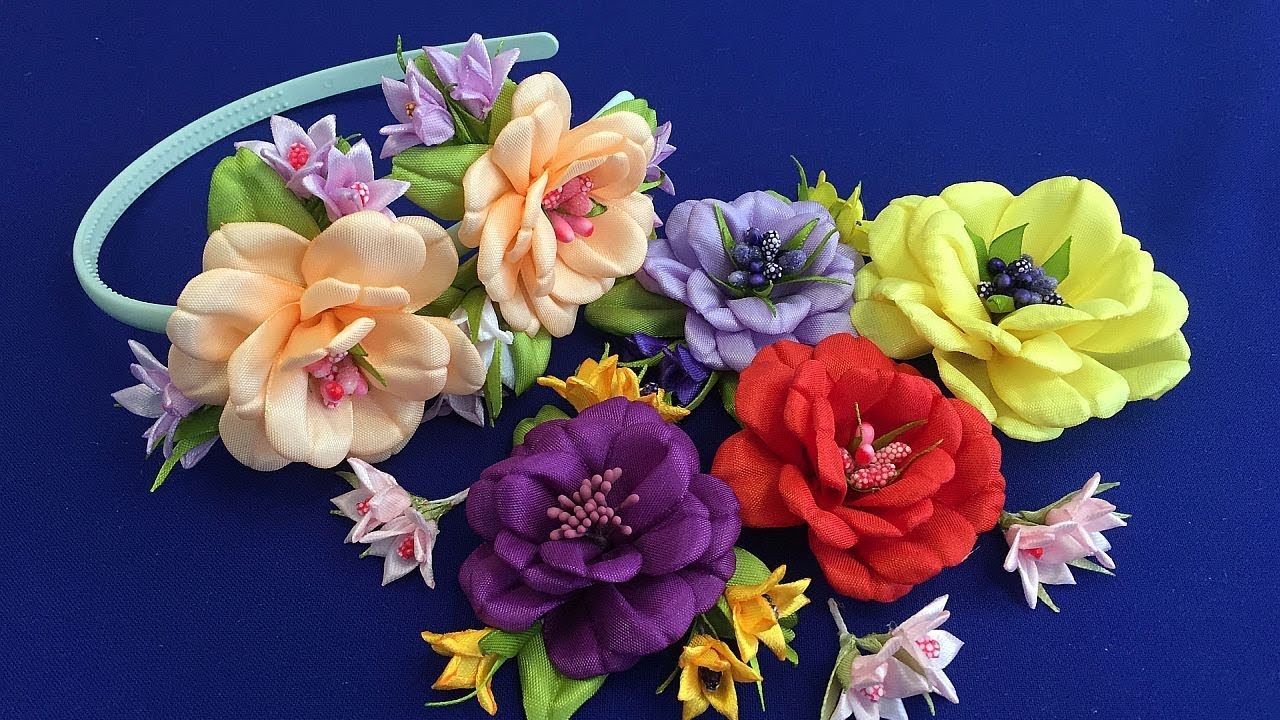 Ribbon flowers/Flores de cintas/Цветы из лент