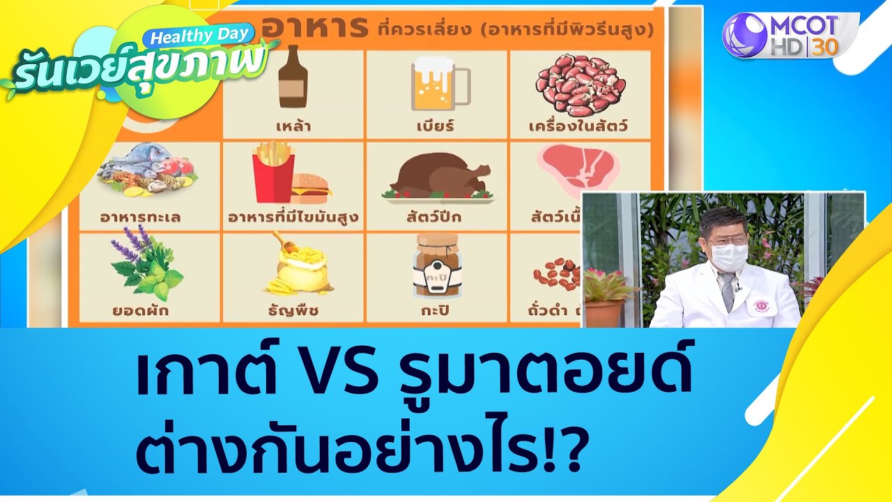 (คลิปเต็ม) เกาต์ VS รูมาตอยด์ ต่างกันอย่างไร : Healthy Day รันเวย์สุขภาพ(22 พ.ย.64)