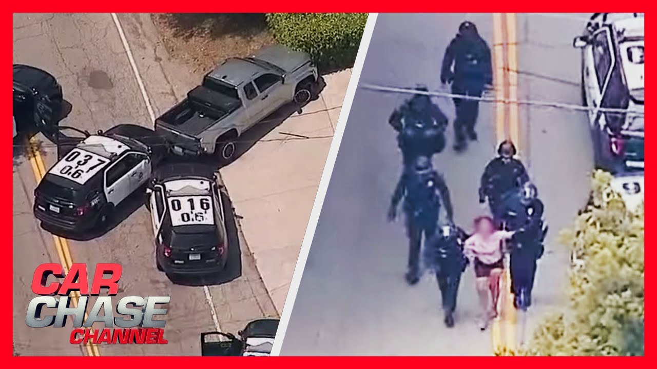 FULL STANDOFF: Police chase with hit-and-run suspect after Hollywood chase | Car Chase Channel