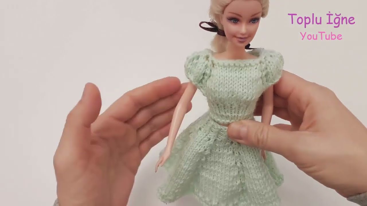 BARBİE ETEK BLUZ YAPIMI - Barbie Giysi Yapımı - Knitting Barbie Doll Clothes Making