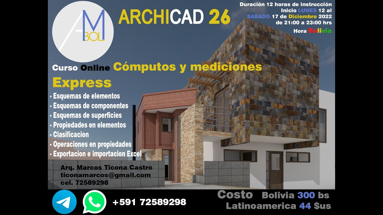 ArchiCAD 25-26 Curso Mediciones y cómputos Promoción