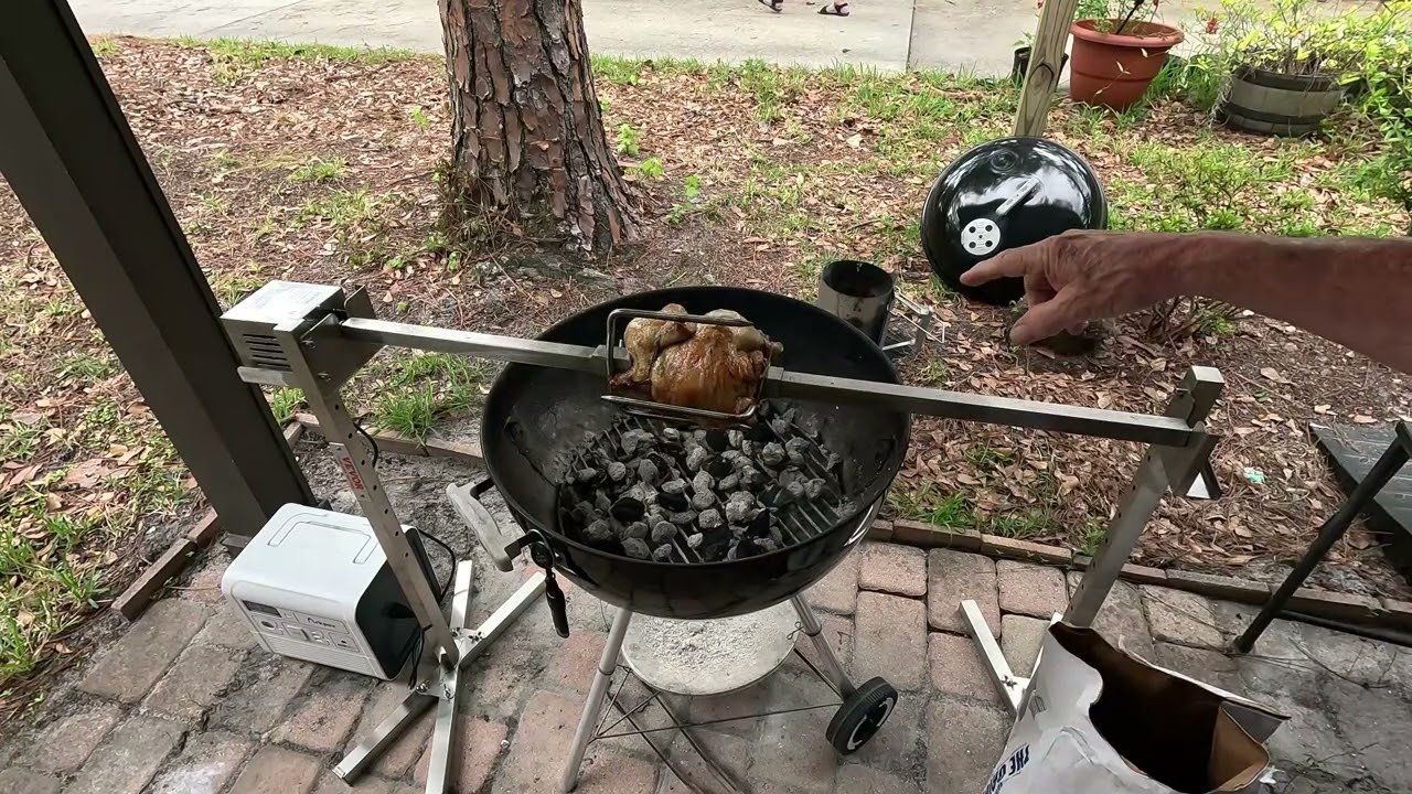 Набор для приготовления 5-фунтовой курицы на гриле VEVOR BBQ Rotisserie. Демонстрация.