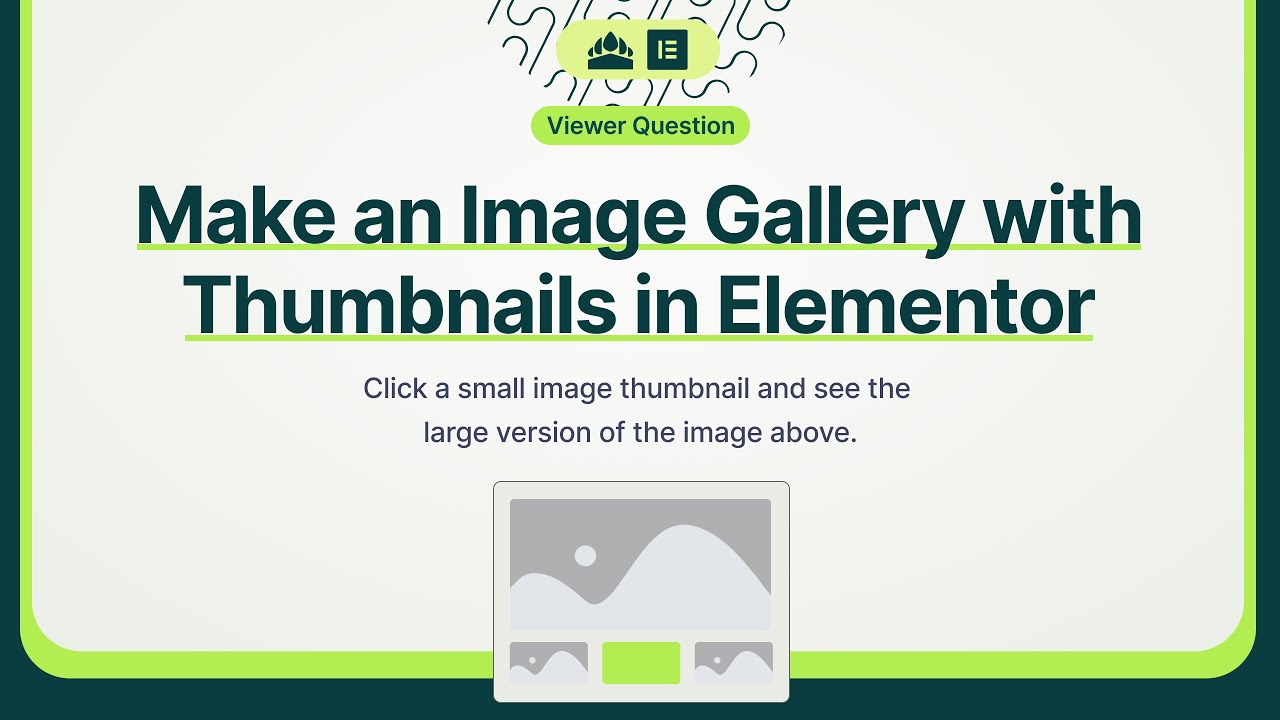 Make an Image Gallery with Thumbnails in Elementor