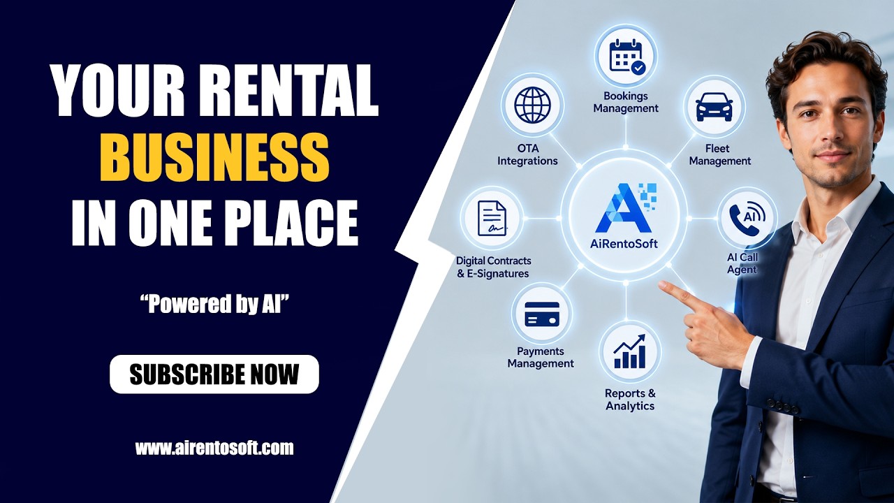 Simplify Your Car Rental Business with AiRentoSoft 🚗 | Smarter Rentals. Powered by AI