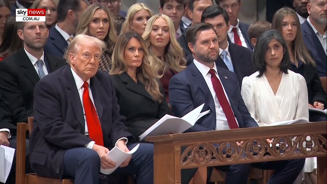WATCH: Donald Trump and JD Vance react to prayer service ‘lecture’