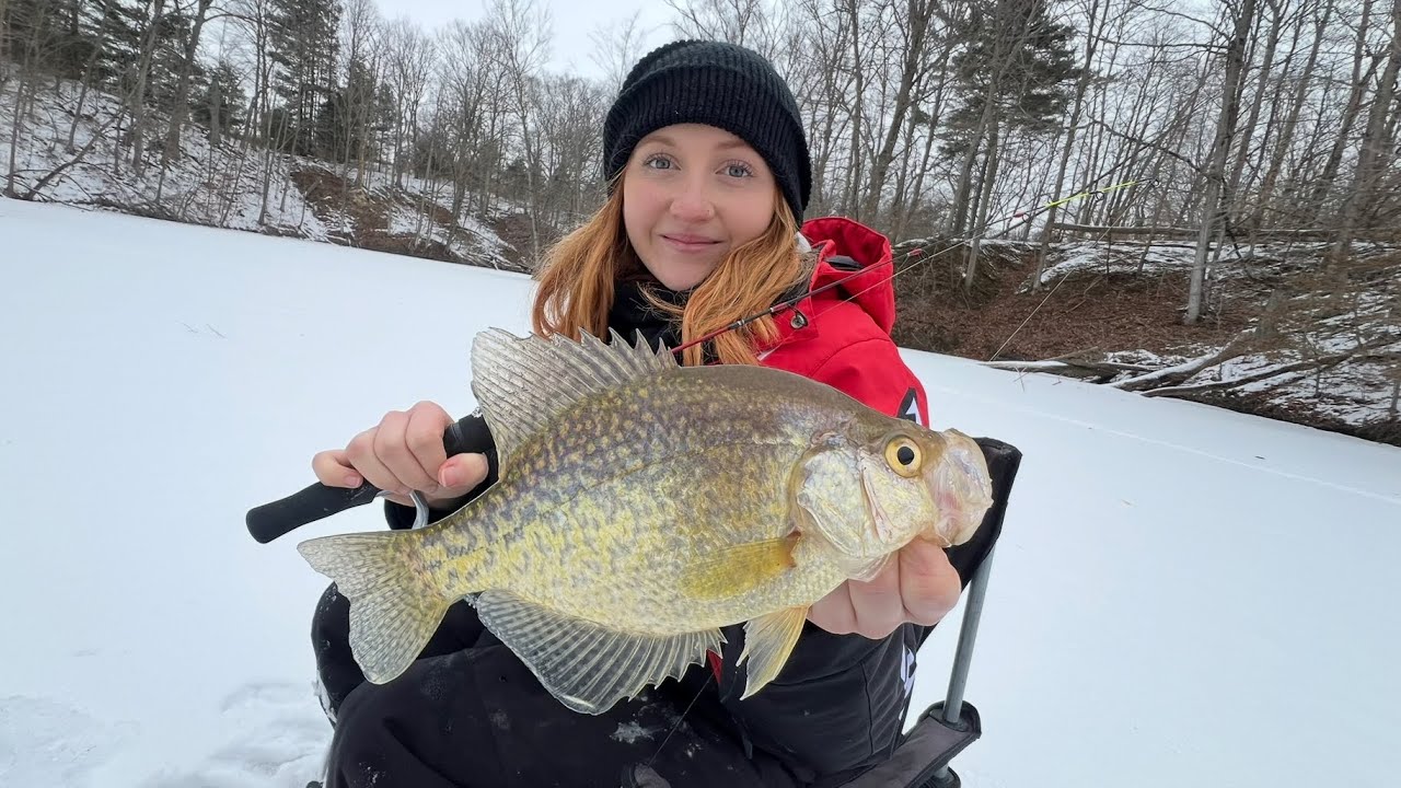How to Find Late Winter Bluegill and Crappie (Drill Baby Drill!!) #icefishing #panfish