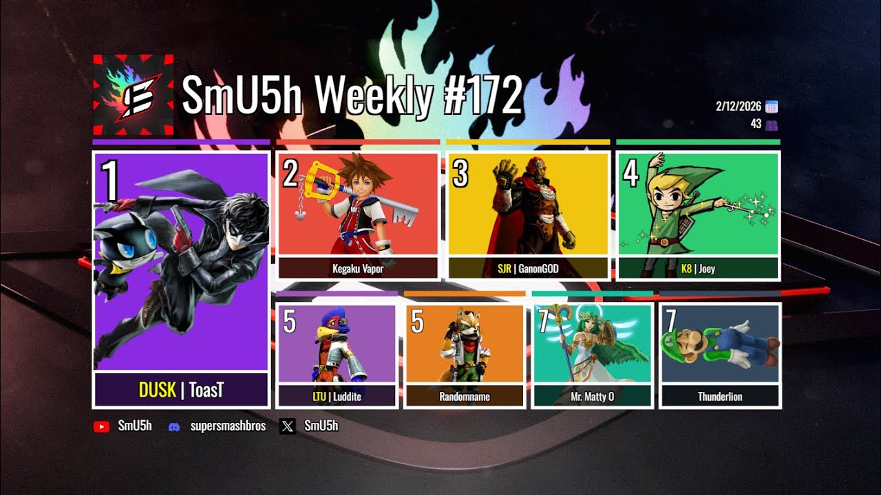 SmU5h Weekly #172 - Side Stream! FT. ToasT, Thunderlion, GanonGOD, Kegaku Vapor, and more!!!