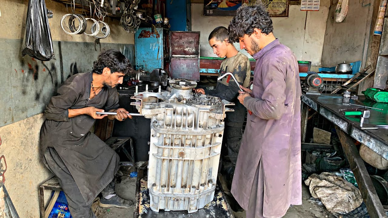 Afghan Mechanic Revive Mercedes Truck Transmission Gearbox with Basic Tools
