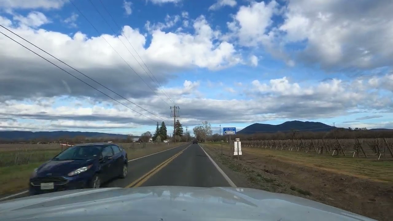 Driving from Lakeport, California to Clear Lake State Park