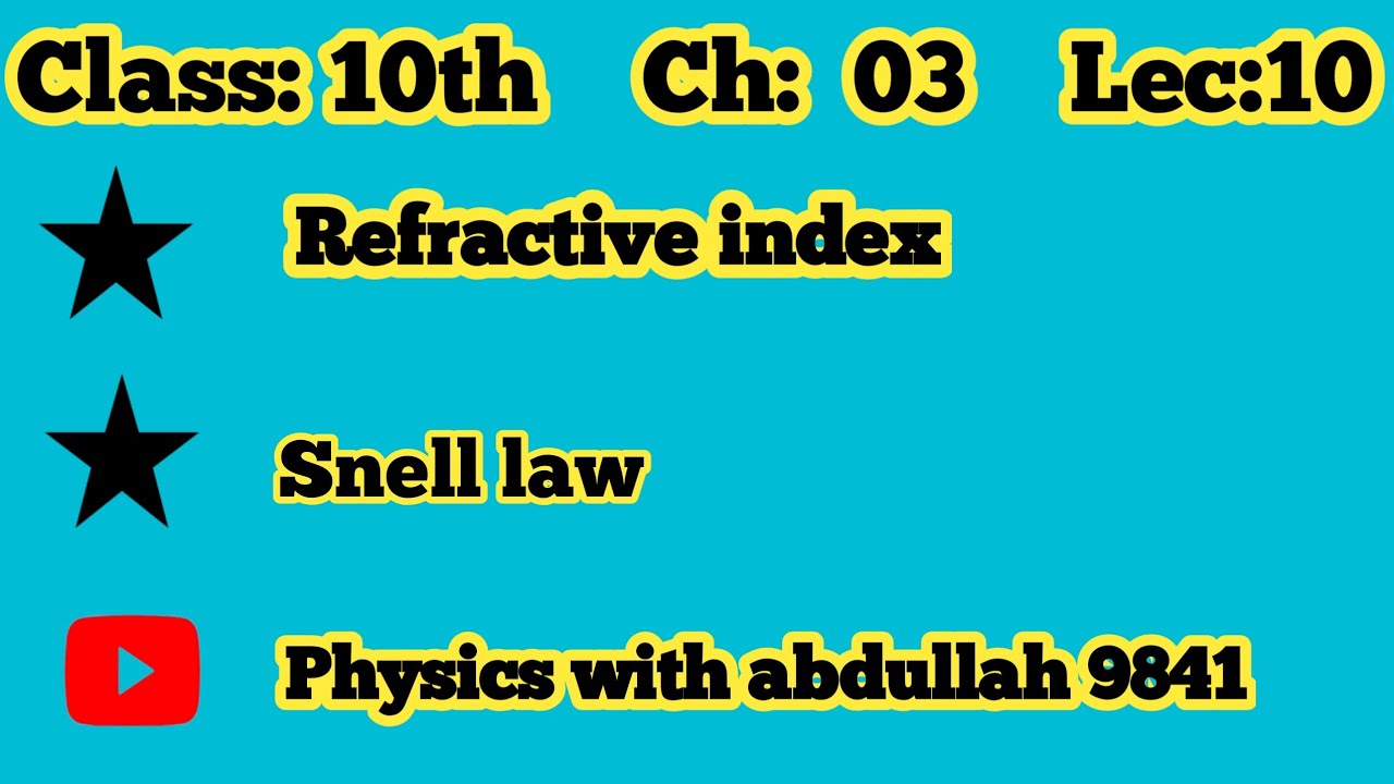 Refractive index | Snell law |