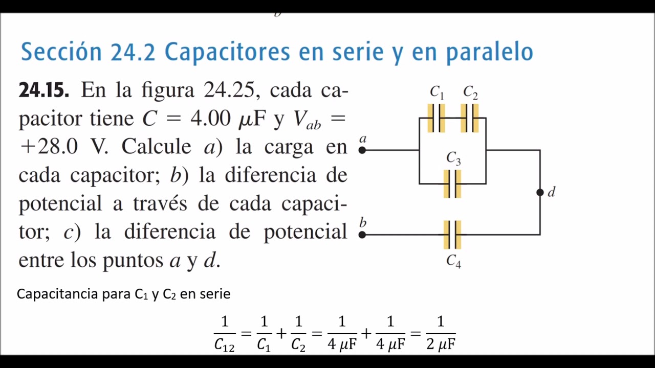 Capacitores en serie y paralelo - ejemplos y ejercicios resueltos