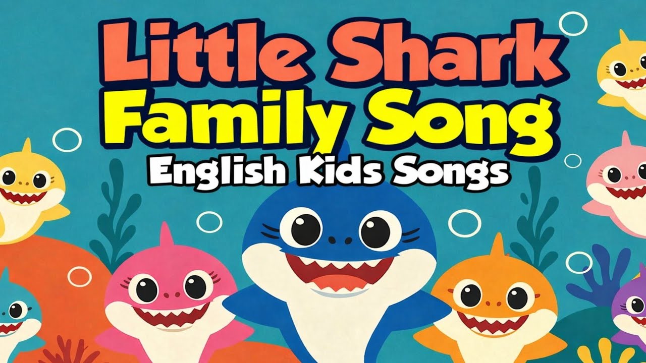 Little Shark Family Song 🦈 | Baby Shark Style Song | English Kids Songs for Kids
