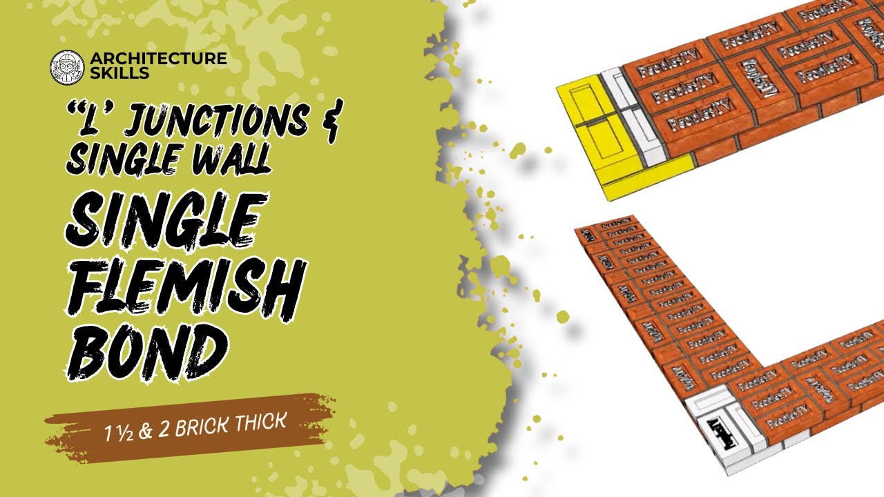 Single Flemish Bond Wall: 1½ & 2 Brick Thick Arrangement with L-Junctions