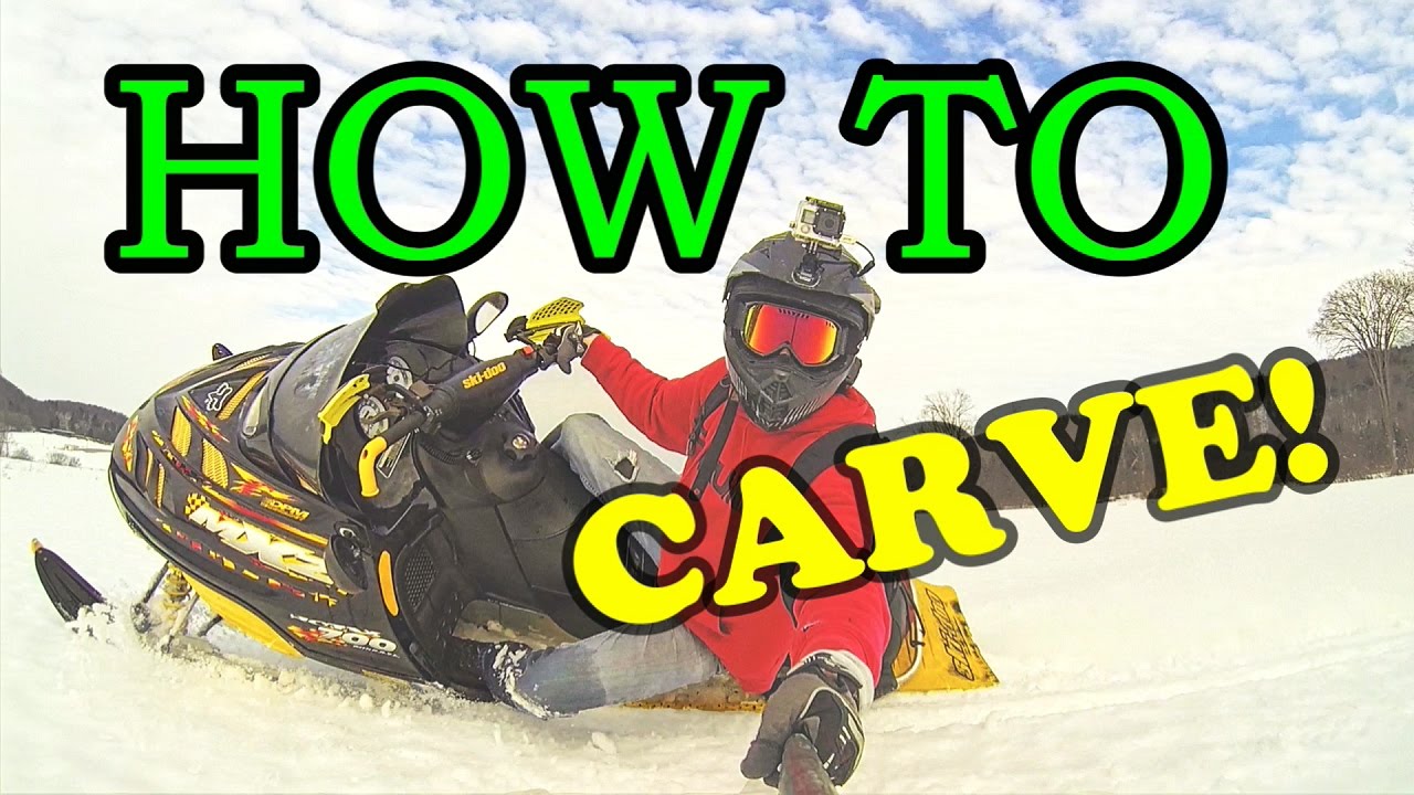 HOW TO CARVE ON A SNOWMOBILE (EASY TUTORIAL!!)