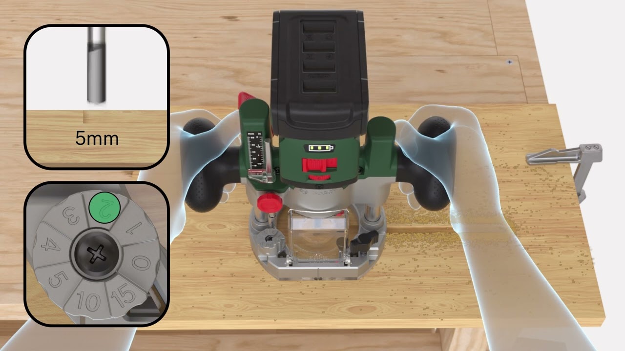 Bosch 2in1 18V cordless trim & plunge router Router Combi Set &ndash; Getting Started