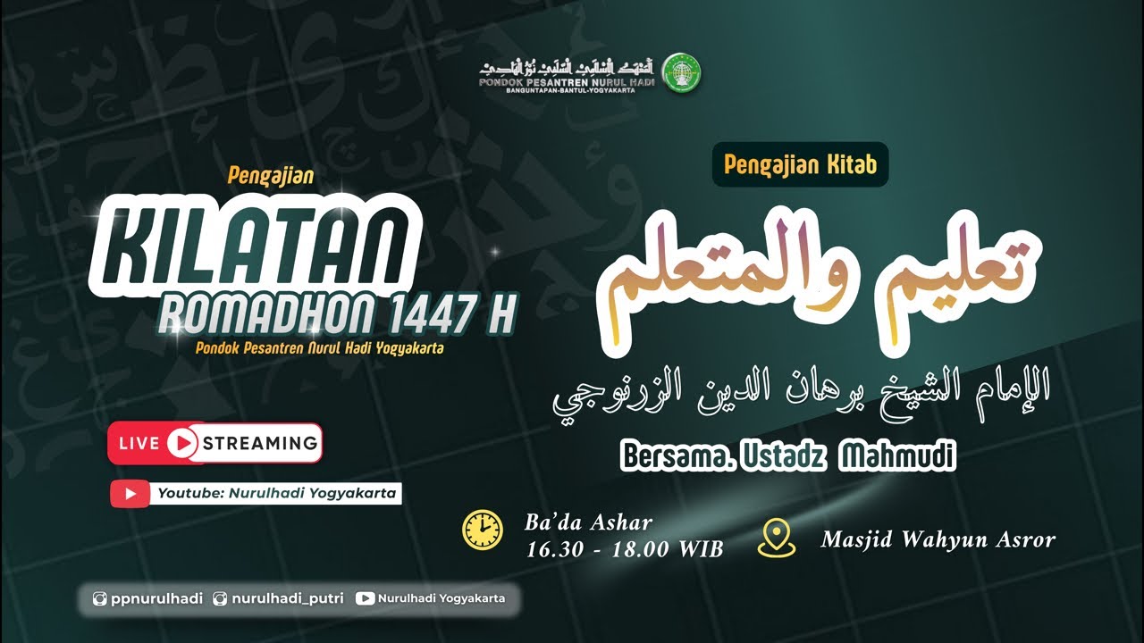 Pengaosan Kitab Ta’lim Muta’alim Oleh Ustadz Mahmudi