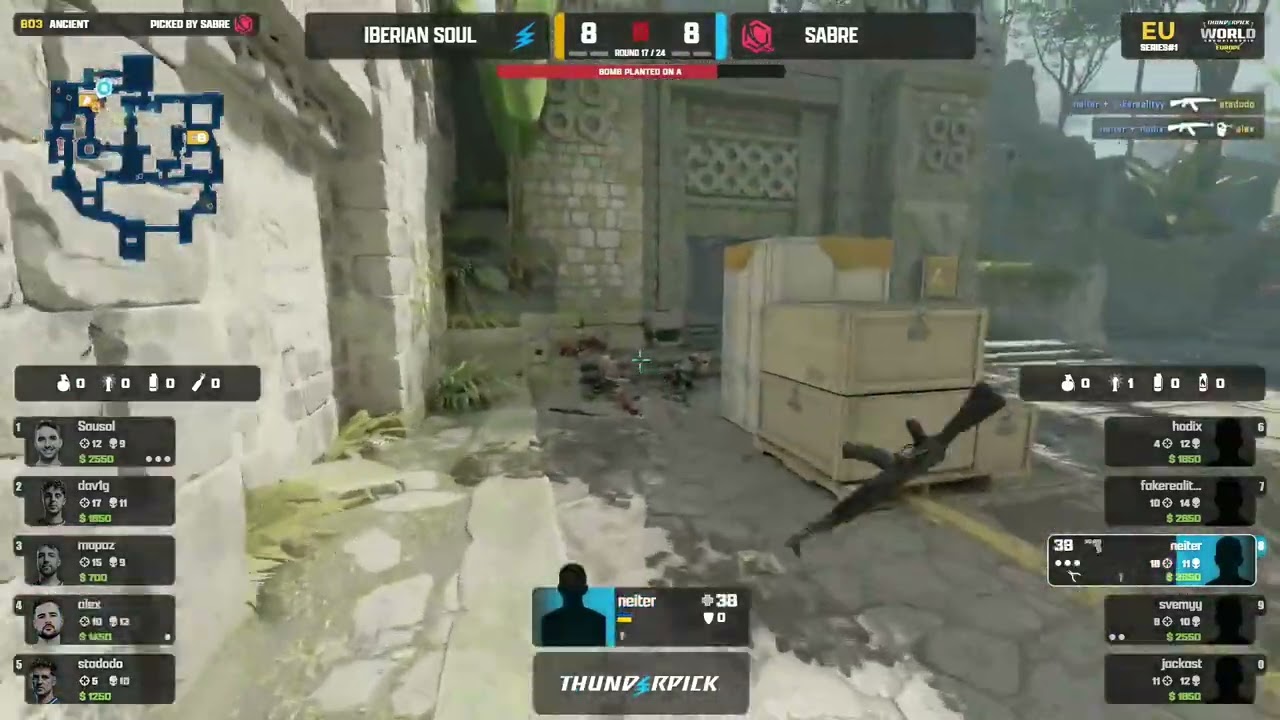 neiter snappy shooting 1v2 clutch vs Iberian Soul #cs2clips