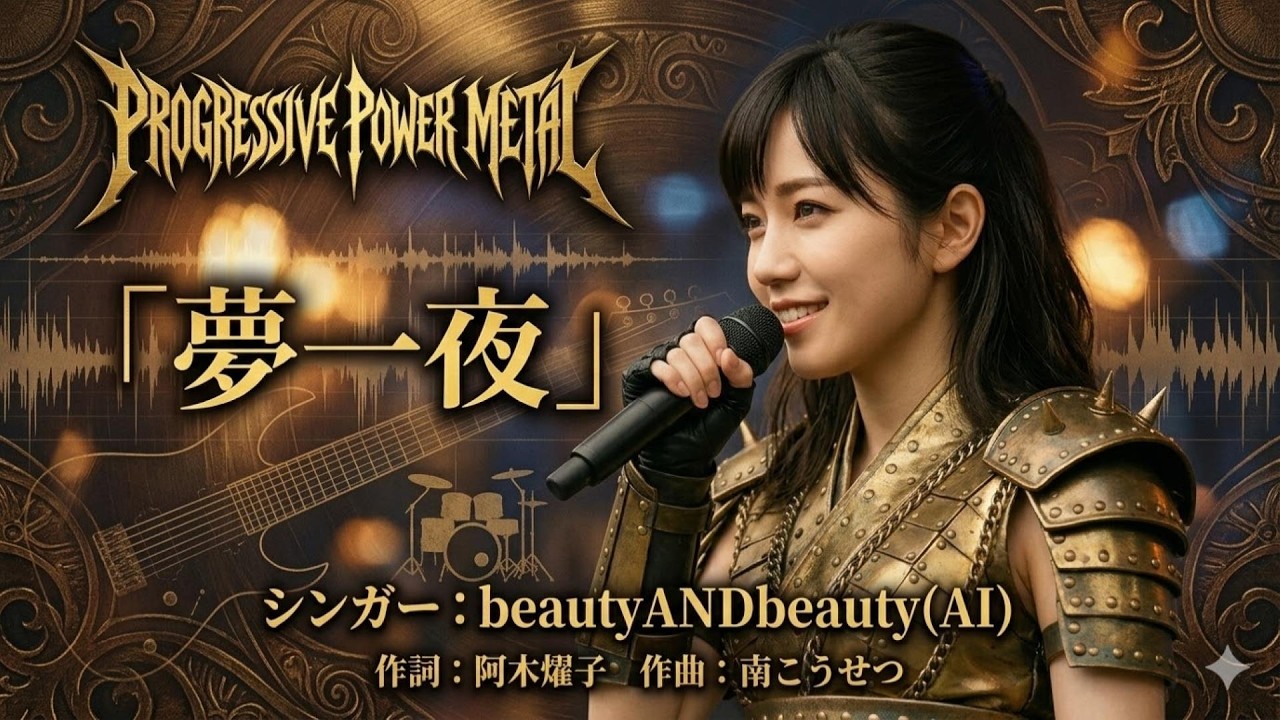 【プログレ】昭和歌謡【夢一夜】(南 こうせつ)(Prog Power Metal Cover) - AI singer beautyANDbeauty
