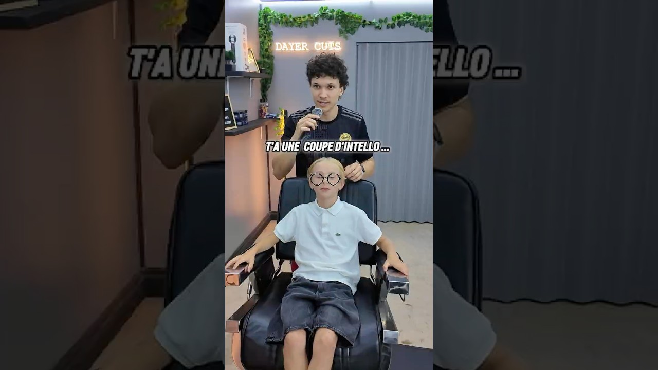 INTELLO À BEAU GOSSE 🤓😱(SA PREMIÈRE COUPE) #coiffeur  #barber #haircut #coupedecheveux