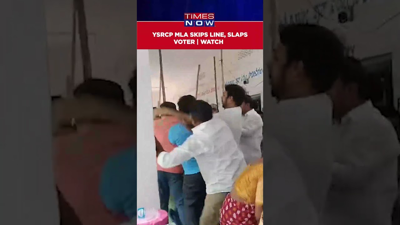 Watch: YSRCP MLA Sivakumar Skips Line, Slaps Voter | Voter Defends Self, Slaps MLA Back #shorts