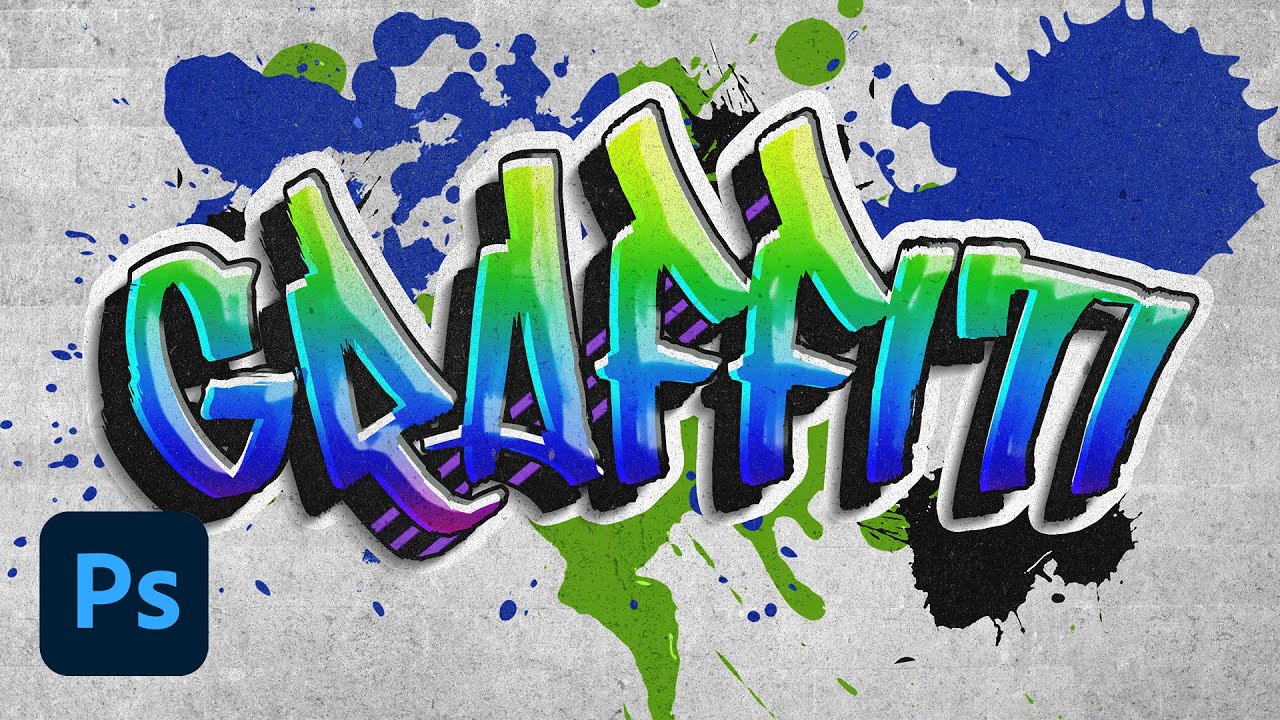 Efecto de Texto Graffiti en Photoshop CC (Editable y Fácil)