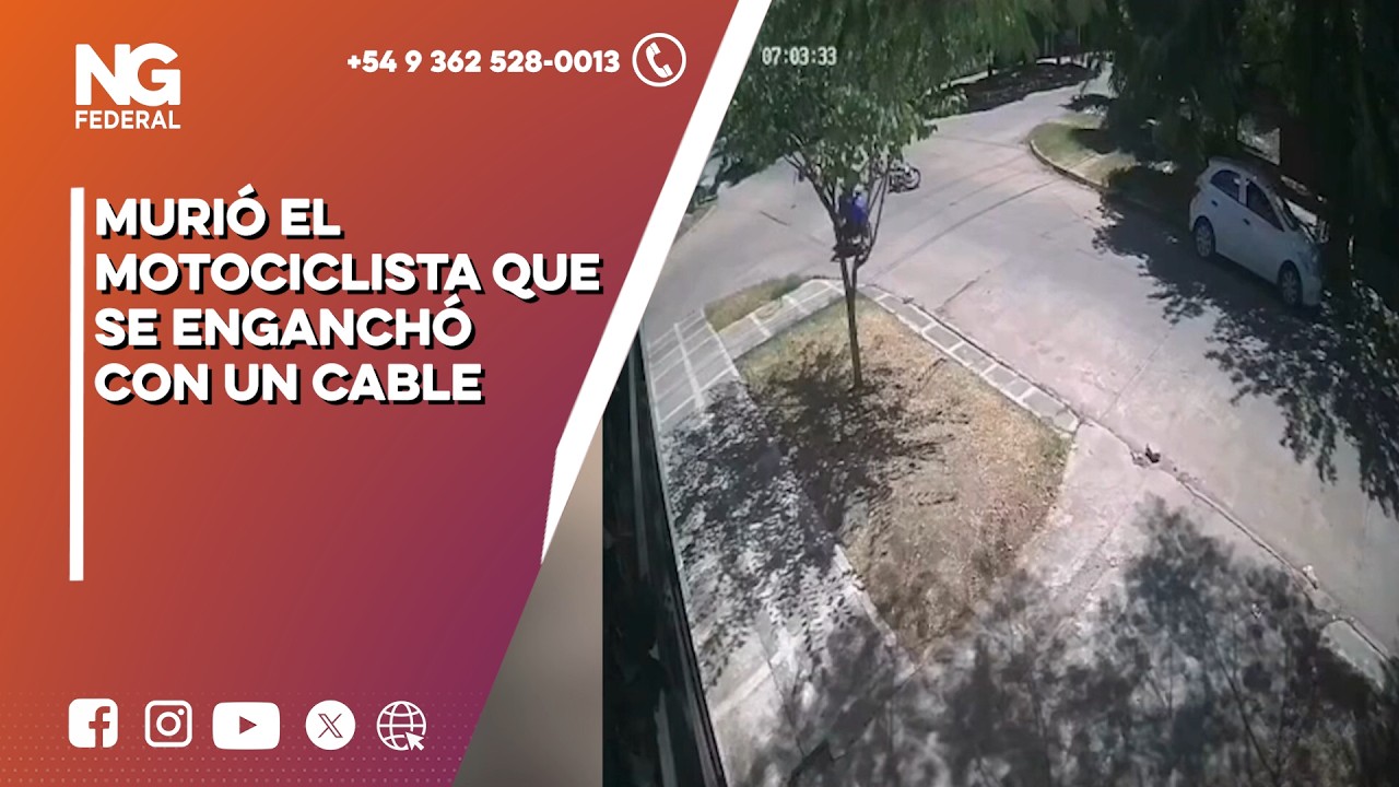 NGFEDERAL - MURIÓ EL MOTOCICLISTA QUE SE ENGANCHÓ CON UN CABLE -  RESISTENCIA